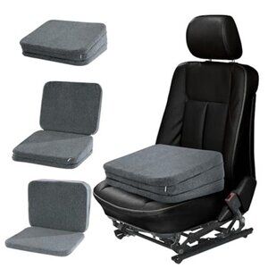 Adjustable Car Booster Seat Cushion 3 Height Short Driver Back Support Pad